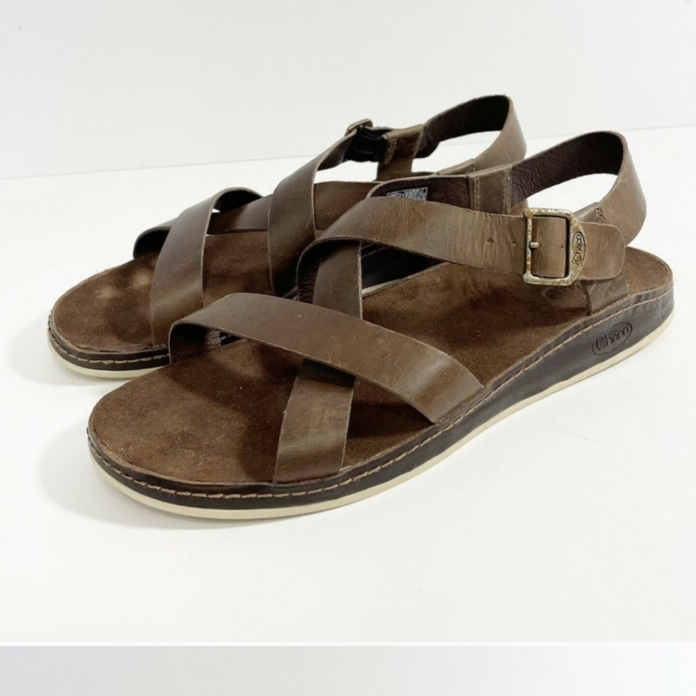 Chaco Leather Wayfarer sandal white sole | Wms 10